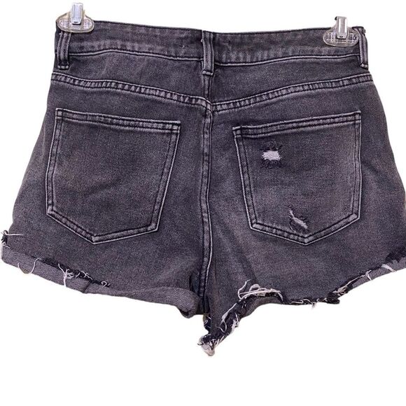 PacSun Mom Short Distressed High Waisted Gray Black Wash All Cotton Y2K Festival - Picture 10 of 14